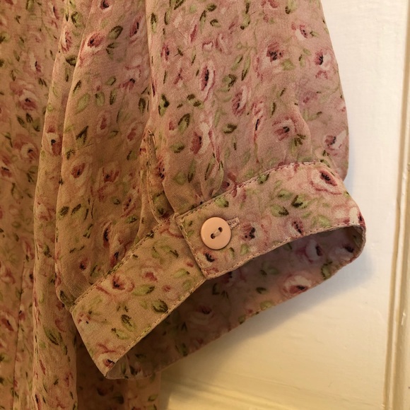 Floral button up blouse pink / blush - Picture 3 of 4